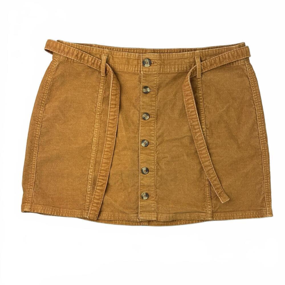 American Eagle Women's Super Stretch Corduroy Skirt - Camel Brown - sz 16